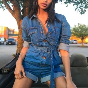 Denim romper look